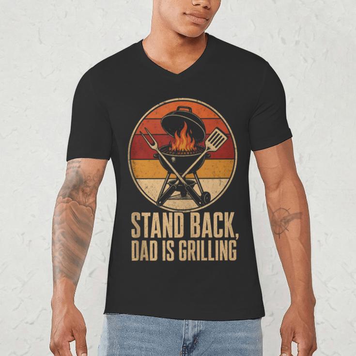 BBQ Dad Stand Back Dad Is Grilling Men's V-Neck T-Shirt