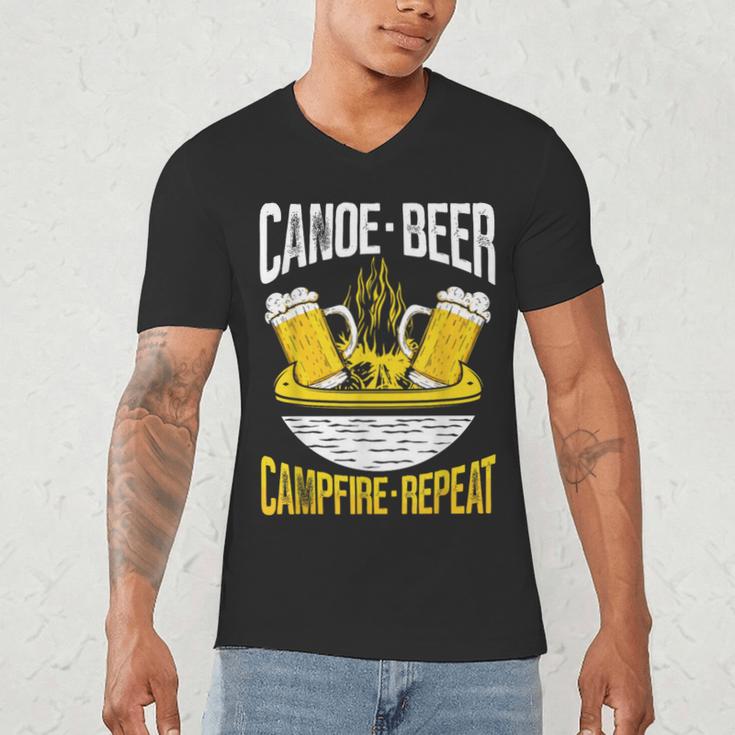 Canoe Beer Campfire Repeat Kayak Canoe Men's V-Neck T-Shirt