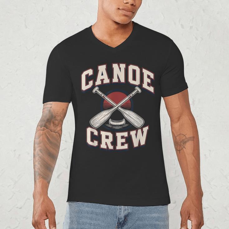 Canoe Crew Paddling Team Retro Graphic Men's V-Neck T-Shirt