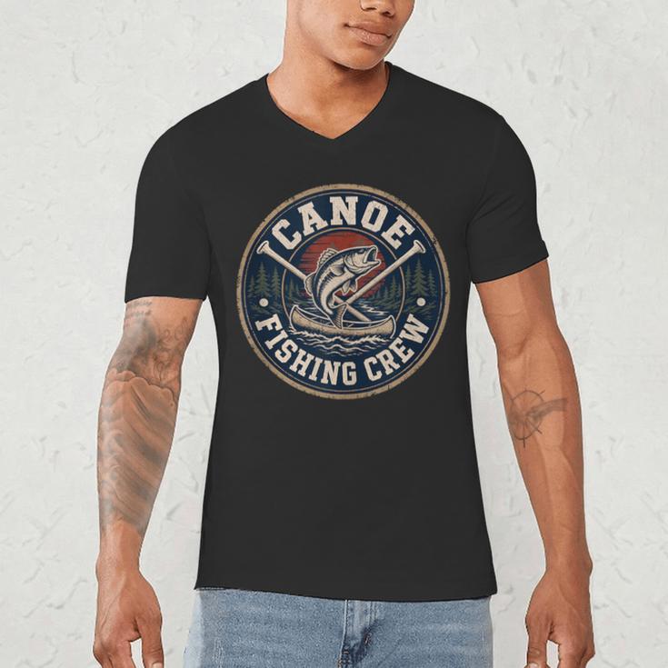 Canoe Fishing Crew Vintage Bass Paddles Men's V-Neck T-Shirt Canoe Fishing Crew Vintage Bass Paddles Men's V-Neck T-Shirt
