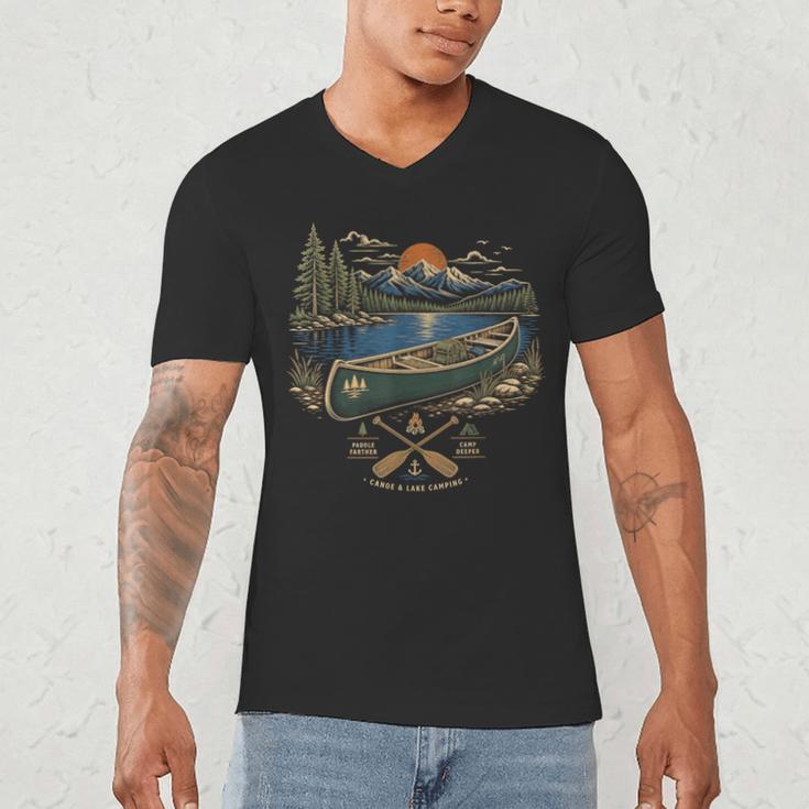 Canoe And Lake Camping Paddle Camp Men's V-Neck T-Shirt