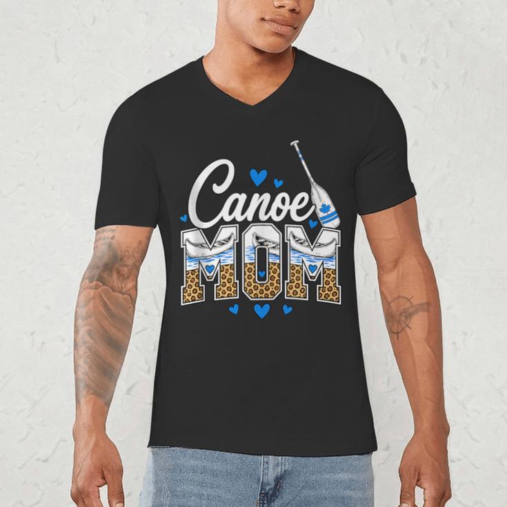 Canoe Mom Leopard Print Paddle River Lake Sport Mother Men's V-Neck T-Shirt Canoe Mom Leopard Print Paddle River Lake Sport Mother Men's V-Neck T-Shirt