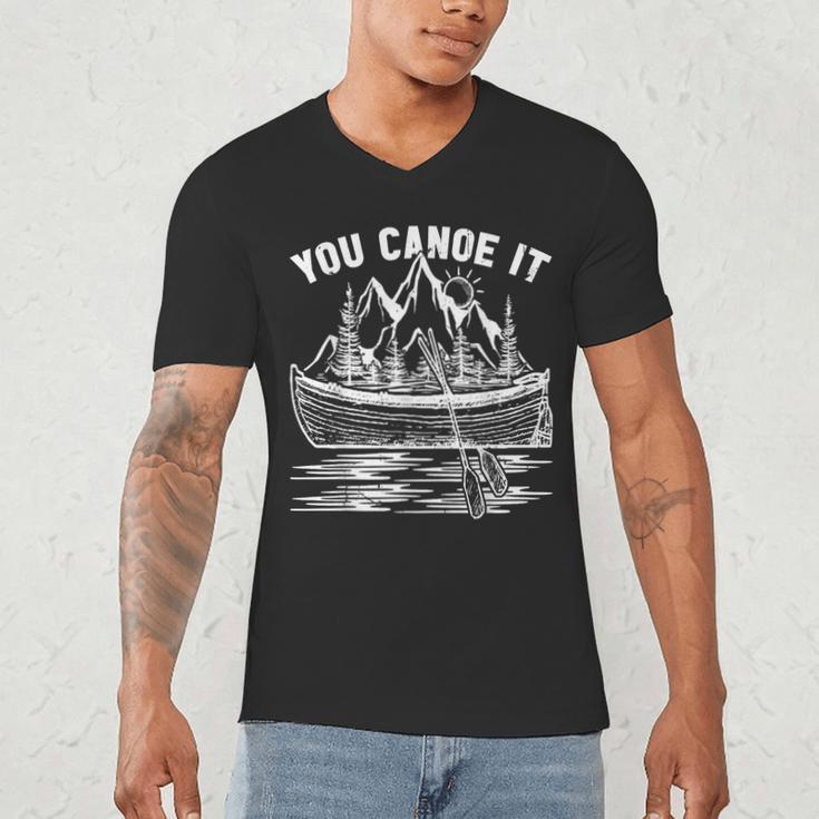 Canoeing Canoe Men's V-Neck T-Shirt Canoeing Canoe Men's V-Neck T-Shirt