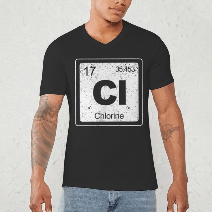 Chlorine Periodic Table Symbol Chemistry Swimming Dive Men's V-Neck T-Shirt Chlorine Periodic Table Symbol Chemistry Swimming Dive Men's V-Neck T-Shirt