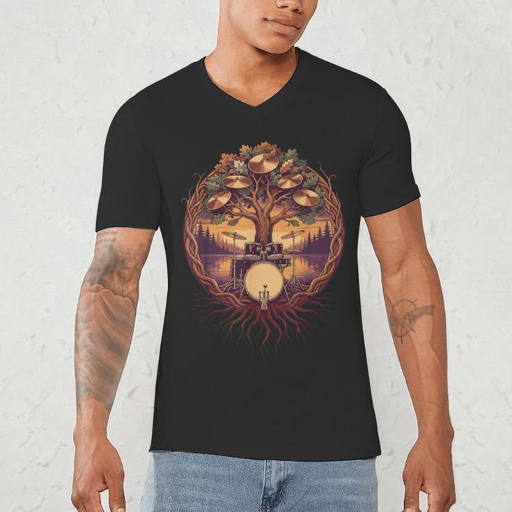 Drummer Drum Kit Musician Percussion Player Men's V-Neck T-Shirt Drummer Drum Kit Musician Percussion Player Men's V-Neck T-Shirt