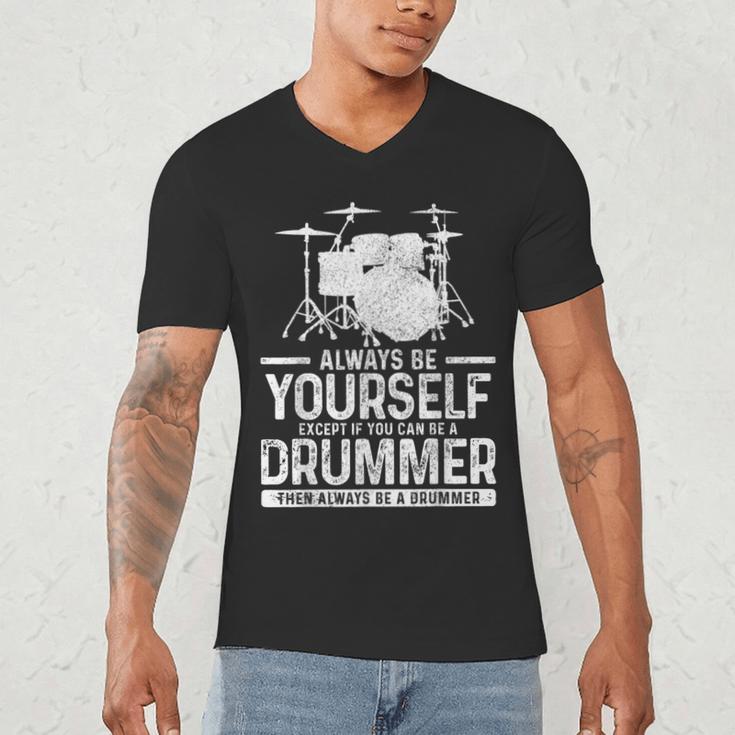 Drummer Drum Kit Saying Drummer Men's V-Neck T-Shirt Drummer Drum Kit Saying Drummer Men's V-Neck T-Shirt