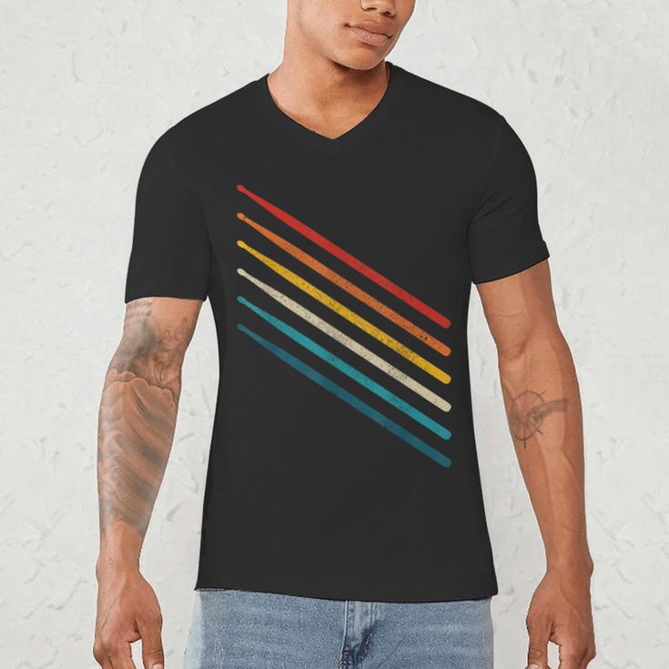 Drummer Drum Kit Vintage Retro Drummer Men's V-Neck T-Shirt Drummer Drum Kit Vintage Retro Drummer Men's V-Neck T-Shirt
