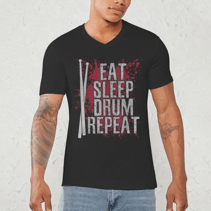 Drummer Eat Sleep Drum Repeat Drum Kit Musician Men's V-Neck T-Shirt Drummer Eat Sleep Drum Repeat Drum Kit Musician Men's V-Neck T-Shirt