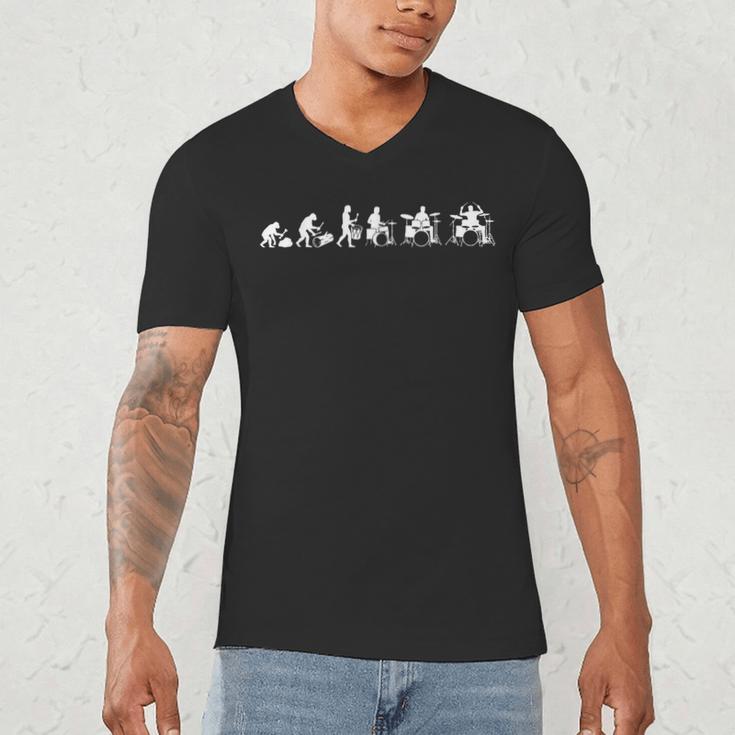 Drummer Evolution Drum Kit Men's V-Neck T-Shirt Drummer Evolution Drum Kit Men's V-Neck T-Shirt