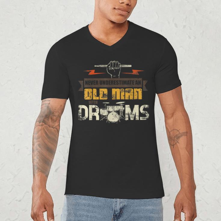 Drummer Drummer Pensioner Drum Kit Men's V-Neck T-Shirt Drummer Drummer Pensioner Drum Kit Men's V-Neck T-Shirt