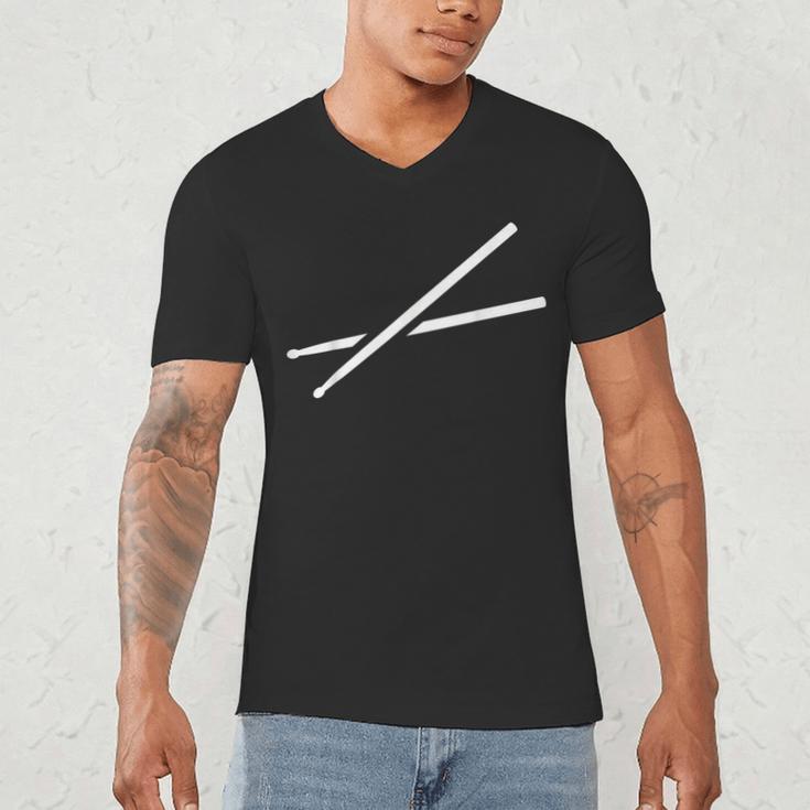 Drumsticks Drum Kit Men's V-Neck T-Shirt Drumsticks Drum Kit Men's V-Neck T-Shirt