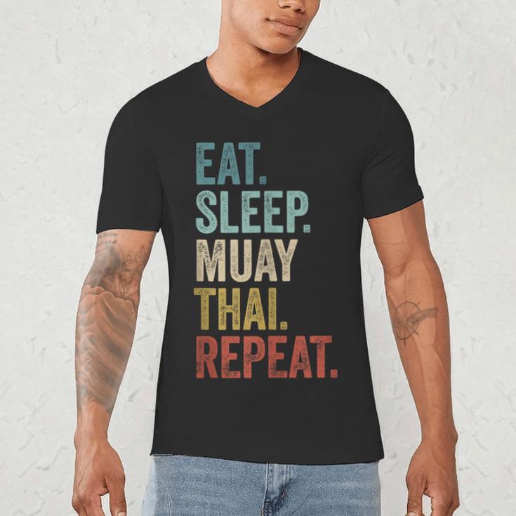 Eat Sleep Muay Thai Repeat Thai Boxing Men's V-Neck T-Shirt