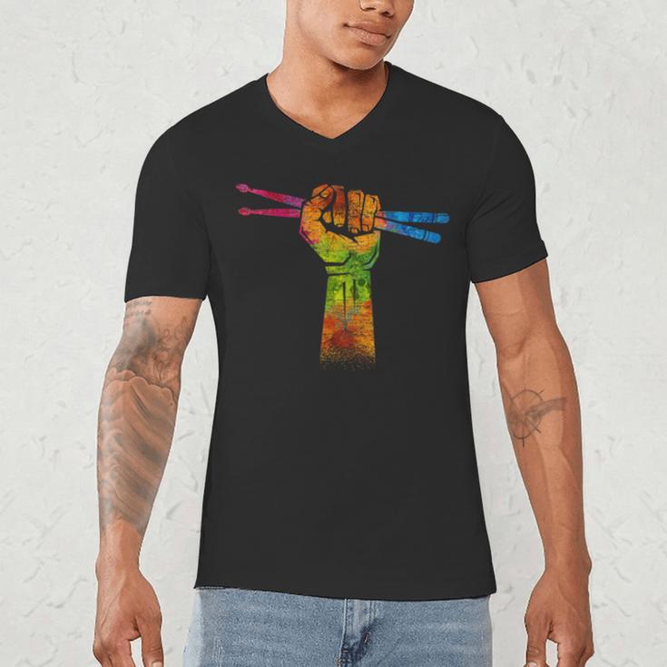 Faust Drumsticks Drummer Drummer Drum Kit Men's V-Neck T-Shirt