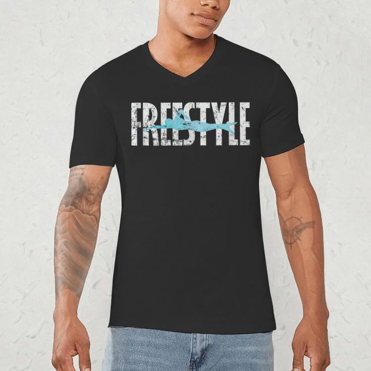 Freestyle Swimming Men's V-Neck T-Shirt