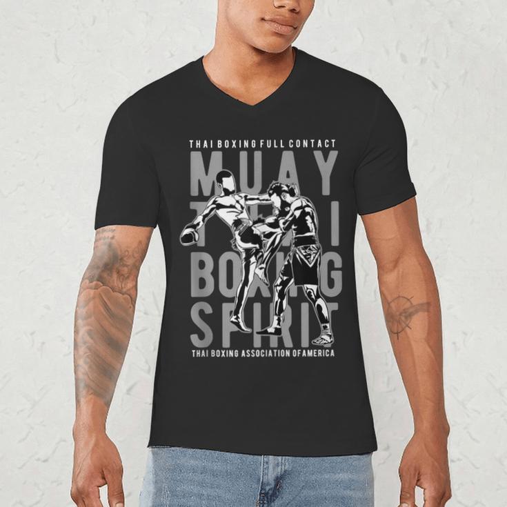 Full Contact Thai Boxing Association Of America Muay Thai Men's V-Neck T-Shirt