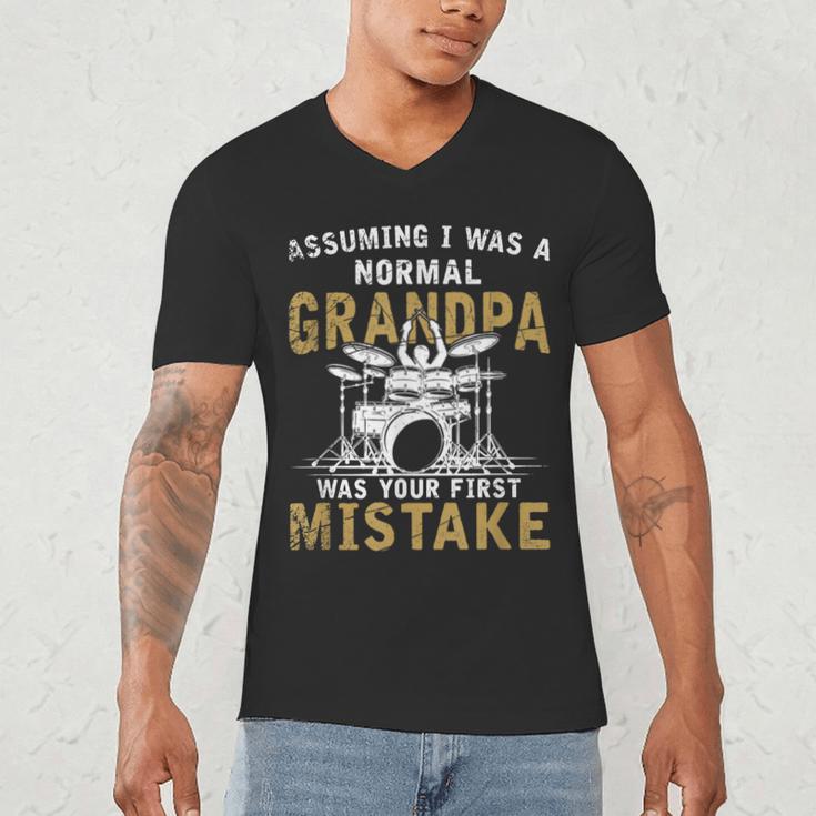 Grandpa Drummer Father's Day Drum Kit Men's V-Neck T-Shirt Grandpa Drummer Father's Day Drum Kit Men's V-Neck T-Shirt