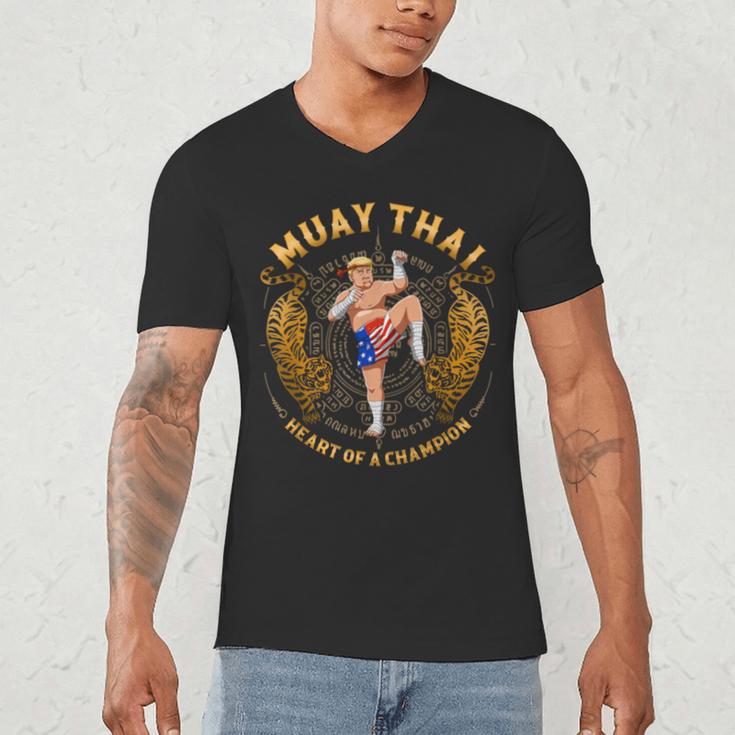 Heart Of a Champion Kickboxing And Muay Thai Trump Men's V-Neck T-Shirt
