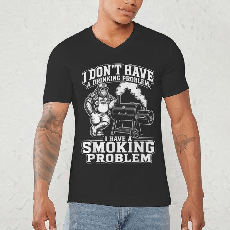 I'm Just A Drinker With A Smoking Problem Grilling BBQ Dad Men's V-Neck T-Shirt