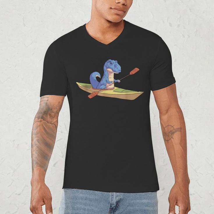 KayakRex Dinosaur Canoe Shirt Kayak For Children Men's V-Neck T-Shirt