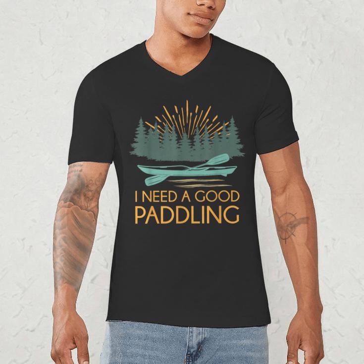 Kayaking Outdoor Water Sports Canoeing Paddle Kayak Men's V-Neck T-Shirt Kayaking Outdoor Water Sports Canoeing Paddle Kayak Men's V-Neck T-Shirt