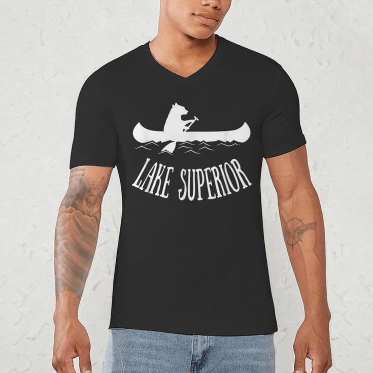 Lake Superior Bear Canoe Upper Peninsula For Yooper Men's V-Neck T-Shirt