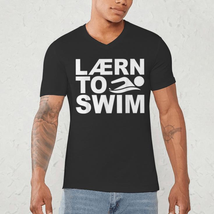 Learn To Swim Swimming Graphic Men's V-Neck T-Shirt Learn To Swim Swimming Graphic Men's V-Neck T-Shirt