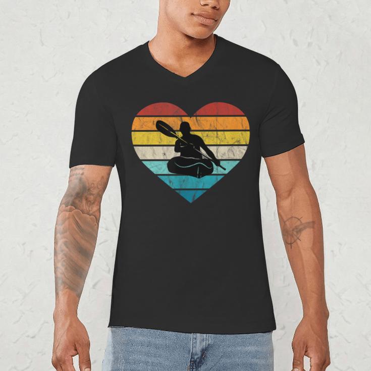 I Love Canoeing Water Sports Canoe Tour Paddling Canadian Men's V-Neck T-Shirt