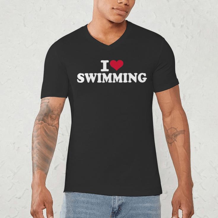 I Love Swimming Men's V-Neck T-Shirt I Love Swimming Men's V-Neck T-Shirt