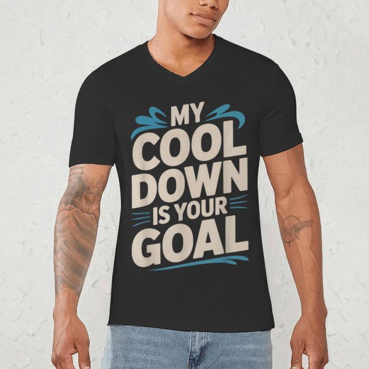 Masters Swimmer Cool Down Workout Humor Bold Swimming Men's V-Neck T-Shirt