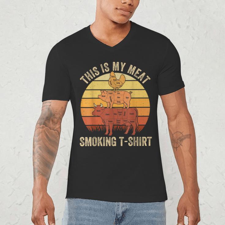 This Is My Meat Smoking Tee BBQ Dad Barbeque Smoker Men's V-Neck T-Shirt This Is My Meat Smoking Tee BBQ Dad Barbeque Smoker Men's V-Neck T-Shirt