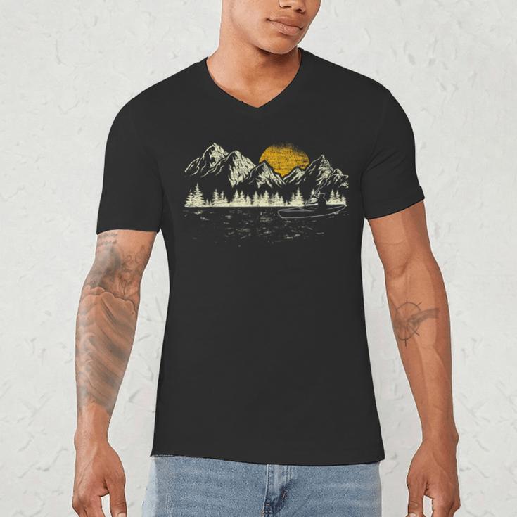 Mountain Kayaking Nature Water Sports Kayaker Canoeing Kayak Men's V-Neck T-Shirt Mountain Kayaking Nature Water Sports Kayaker Canoeing Kayak Men's V-Neck T-Shirt