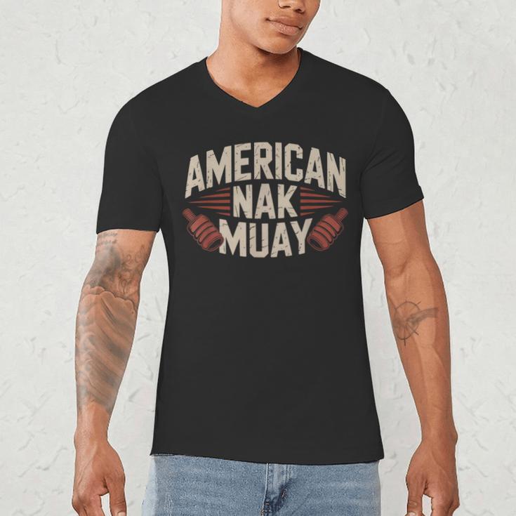 Muay Thai American Nak Fighter Identity Boxing Proud Sport Men's V-Neck T-Shirt Muay Thai American Nak Fighter Identity Boxing Proud Sport Men's V-Neck T-Shirt