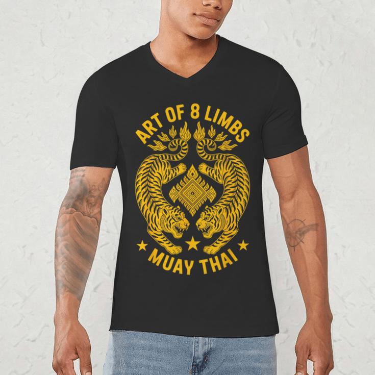 Muay Thai Art Of 8 Limbs Thai Boxing Men's V-Neck T-Shirt Muay Thai Art Of 8 Limbs Thai Boxing Men's V-Neck T-Shirt