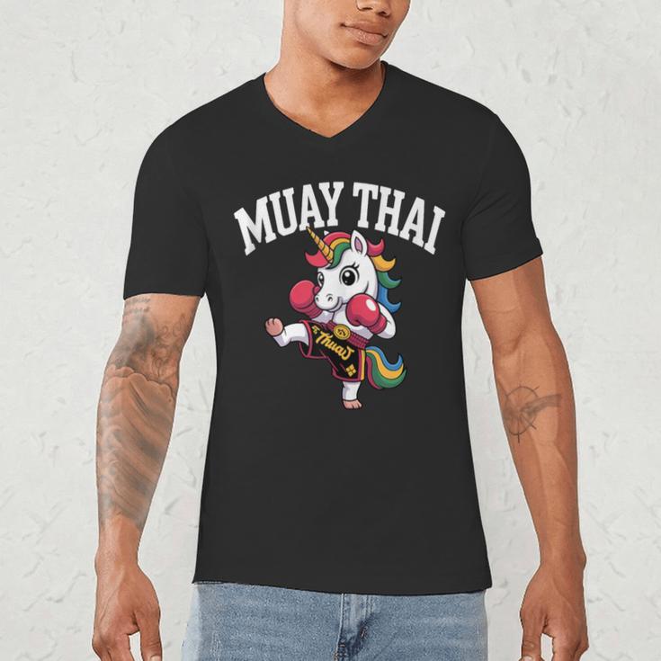 Muay Thai Art For Girls Kids Women Mixed Martial Arts Men's V-Neck T-Shirt