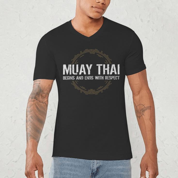 Muay Thai Begins And Ends With Respect Martial Arts Men's V-Neck T-Shirt