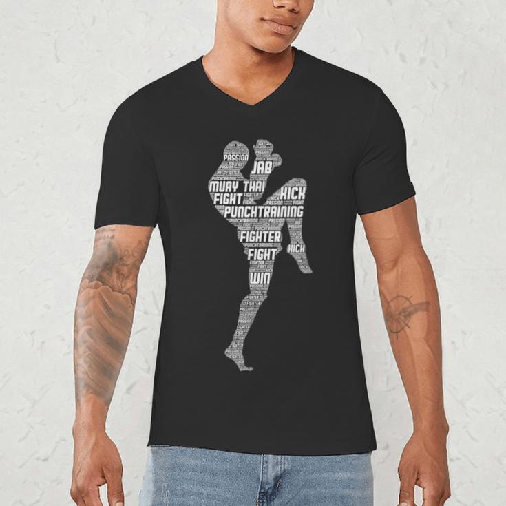 Muay Thai Thai Boxes Taekwondo Men Boys Children Men's V-Neck T-Shirt