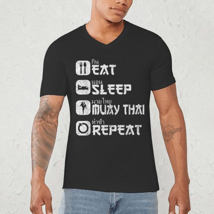 Muay Thai Boxing Thai Boxer Thai Kickboxing Men's V-Neck T-Shirt