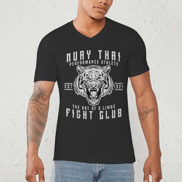 Muay Thai Thai Boxing Kickboxing Men's V-Neck T-Shirt Muay Thai Thai Boxing Kickboxing Men's V-Neck T-Shirt