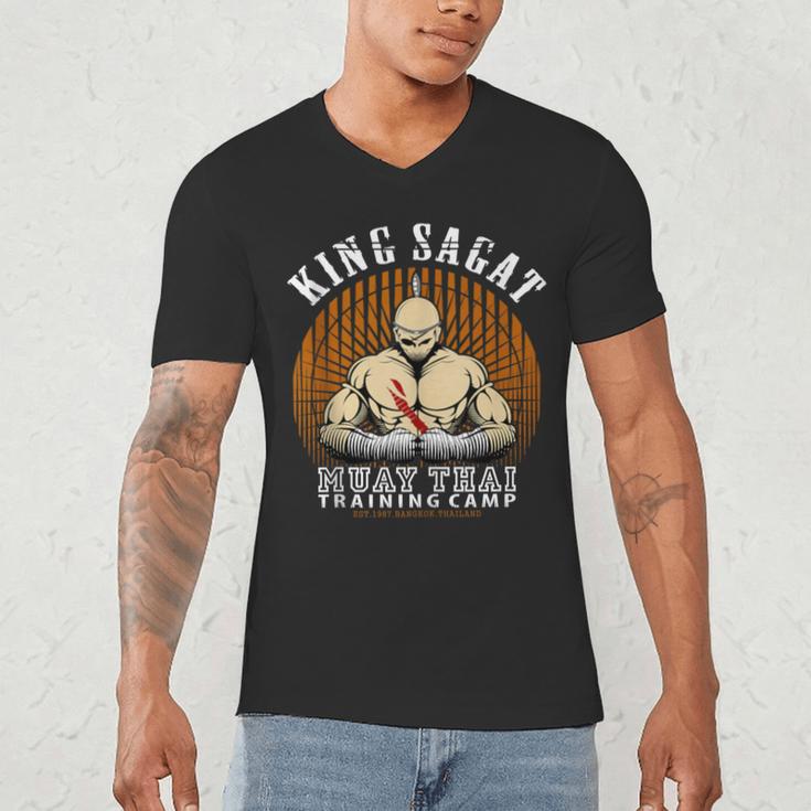 Muay Thai Boxing Training Gym Sagat Training Camp Men's V-Neck T-Shirt