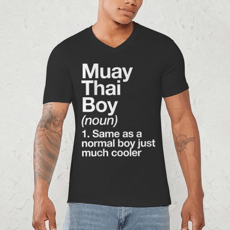 Muay Thai Boy Definition Martial Arts Sports Men's V-Neck T-Shirt