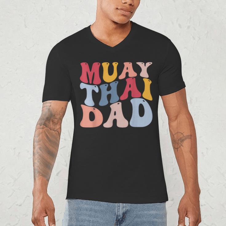 Muay Thai Dad Thai Boxing Dad Men's V-Neck T-Shirt