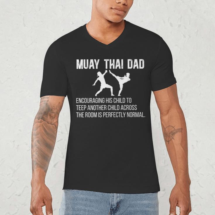 Muay Thai Dad Definition Muay Thai Father Men's V-Neck T-Shirt Muay Thai Dad Definition Muay Thai Father Men's V-Neck T-Shirt