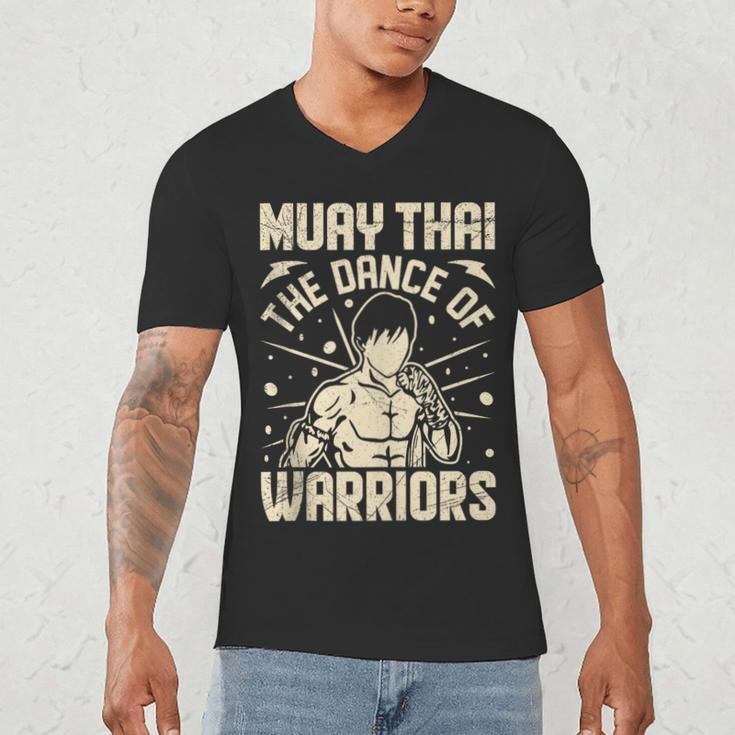 Muay Thai The Dance Of Warriors Muay Thai Men's V-Neck T-Shirt Muay Thai The Dance Of Warriors Muay Thai Men's V-Neck T-Shirt