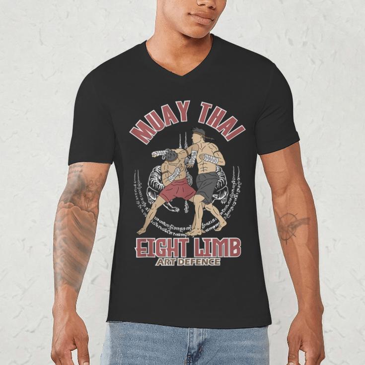 Muay Thai Eight Limb Art Defence Men's V-Neck T-Shirt Muay Thai Eight Limb Art Defence Men's V-Neck T-Shirt