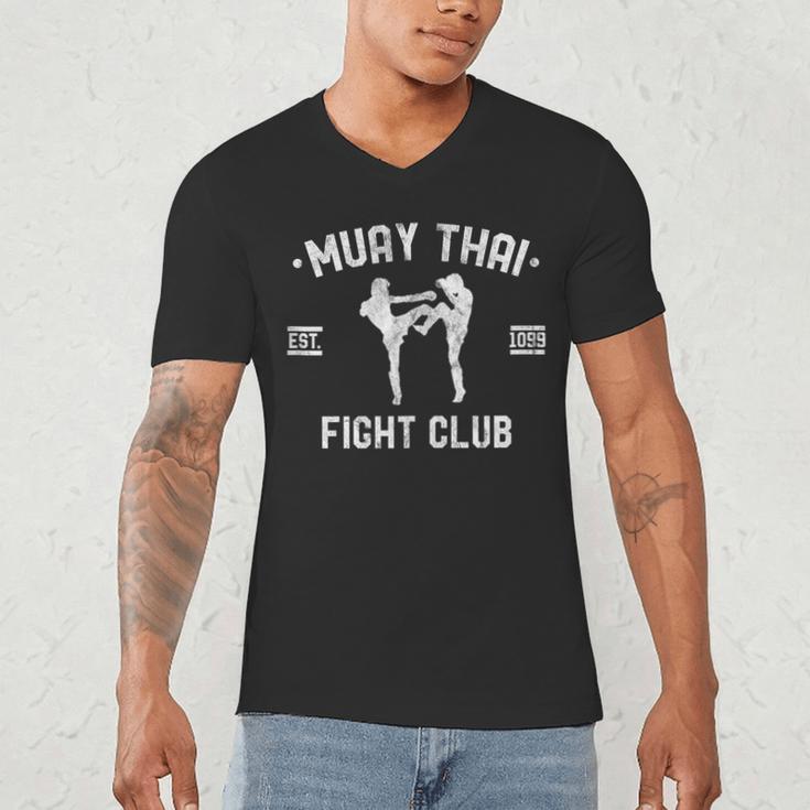 Muay Thai Fight Club Kickboxing Fighters W Men's V-Neck T-Shirt Muay Thai Fight Club Kickboxing Fighters W Men's V-Neck T-Shirt