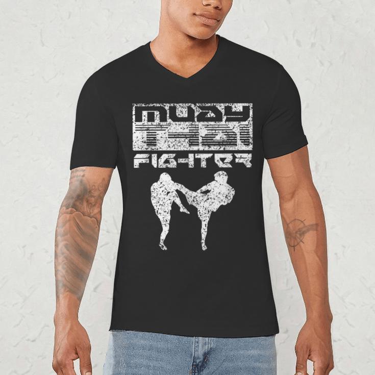 Muay Thai Fighter Boxing Martial Arts Men's V-Neck T-Shirt Muay Thai Fighter Boxing Martial Arts Men's V-Neck T-Shirt