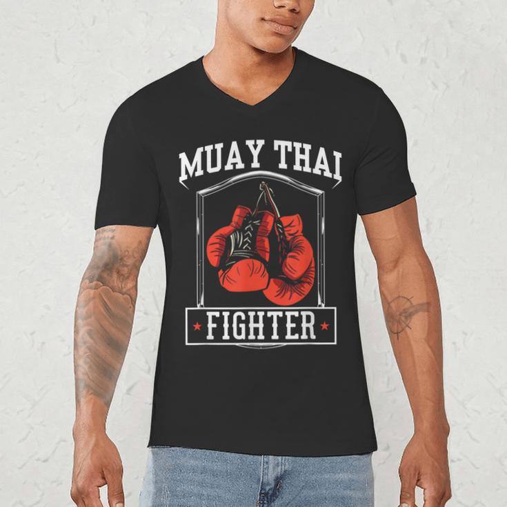 Muay Thai Fighter Hobby Boxing Martial Arts Men's V-Neck T-Shirt