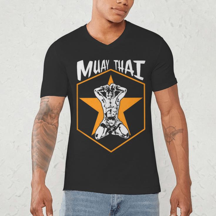 Muay Thai Fighter Sleeveless Men's V-Neck T-Shirt