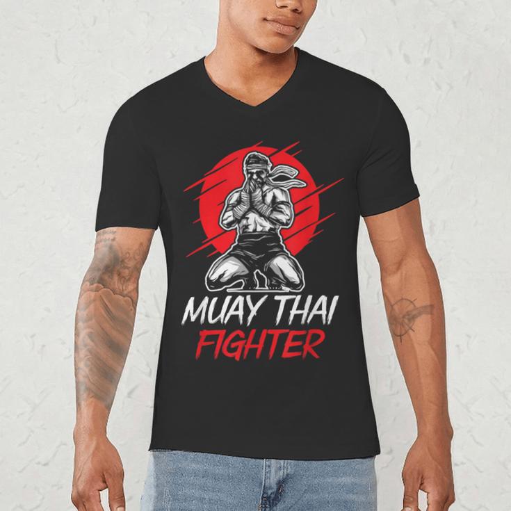 Muay Thai Fighter Martial Arts Boxing Hobby Men's V-Neck T-Shirt Muay Thai Fighter Martial Arts Boxing Hobby Men's V-Neck T-Shirt