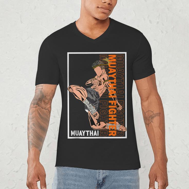 Muay Thai Fighter Men's V-Neck T-Shirt